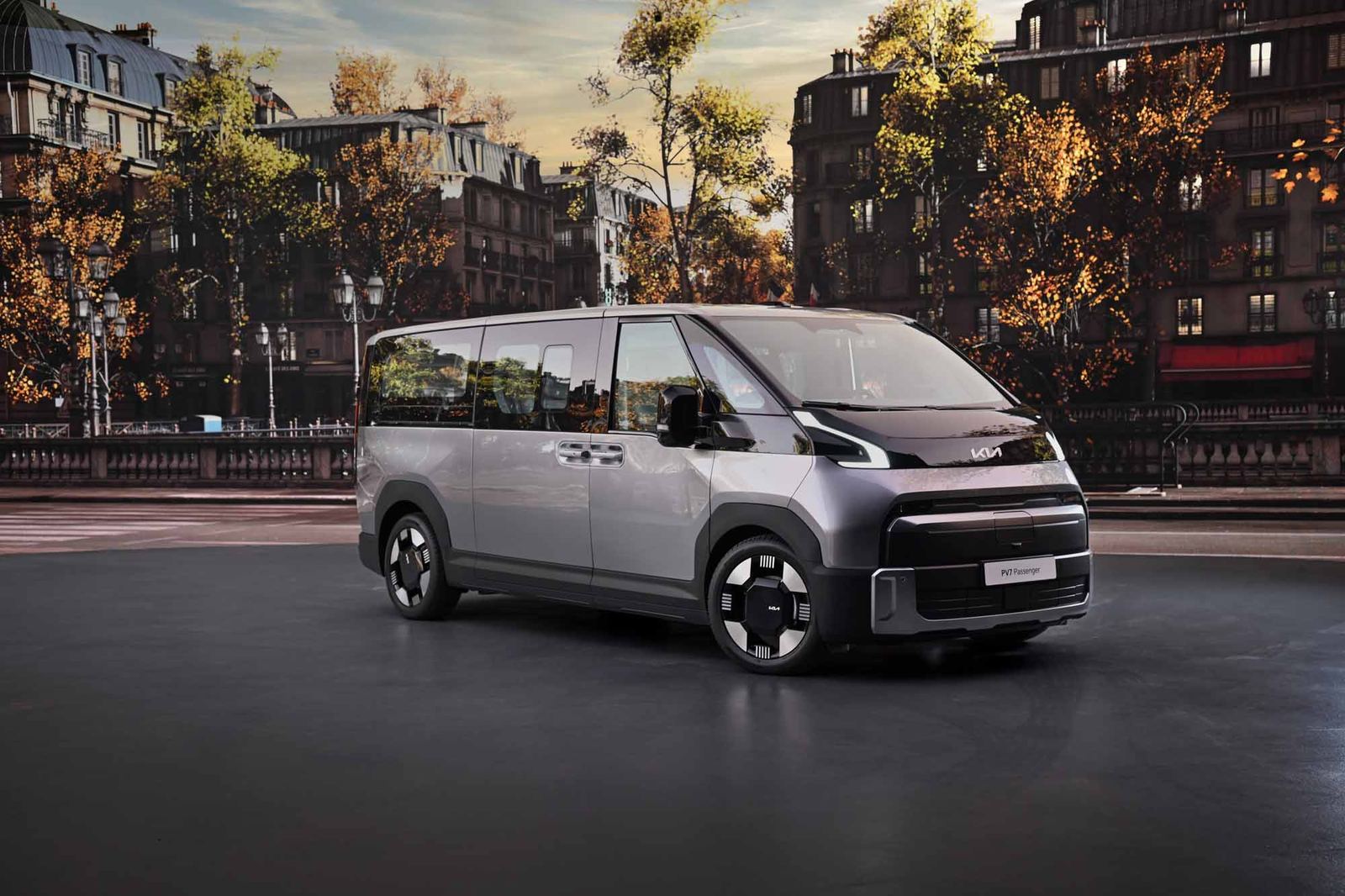 Kia PV7 Passenger, duży elektryczny van Kia, widok z przodu