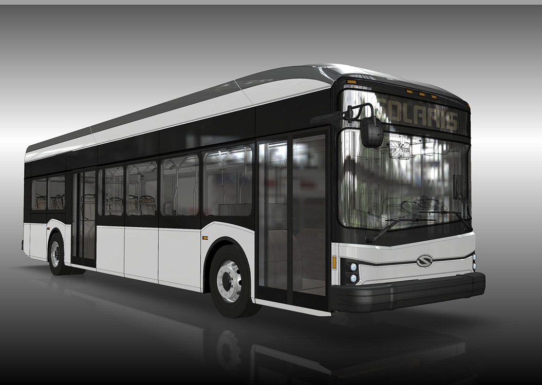 Wizualizacja Solaris Urbino 40 electric — 40-stopowy autobus elektryczny dla USA i Kanady