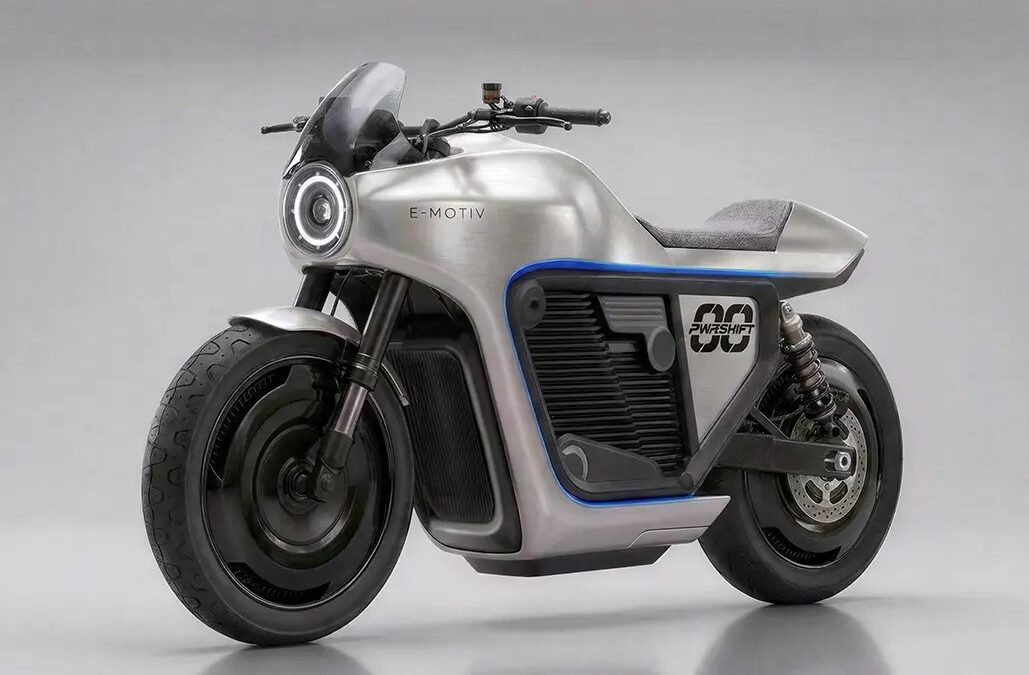 Prototyp motocykla elektrycznego E-Motiv Demo 1 z dwubiegową skrzynią biegów
