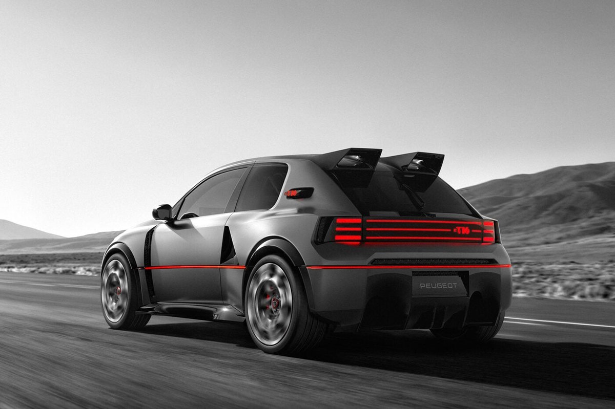 Przód konceptu Peugeot E-T16 Concept z podświetlonymi pasami świateł Diablo