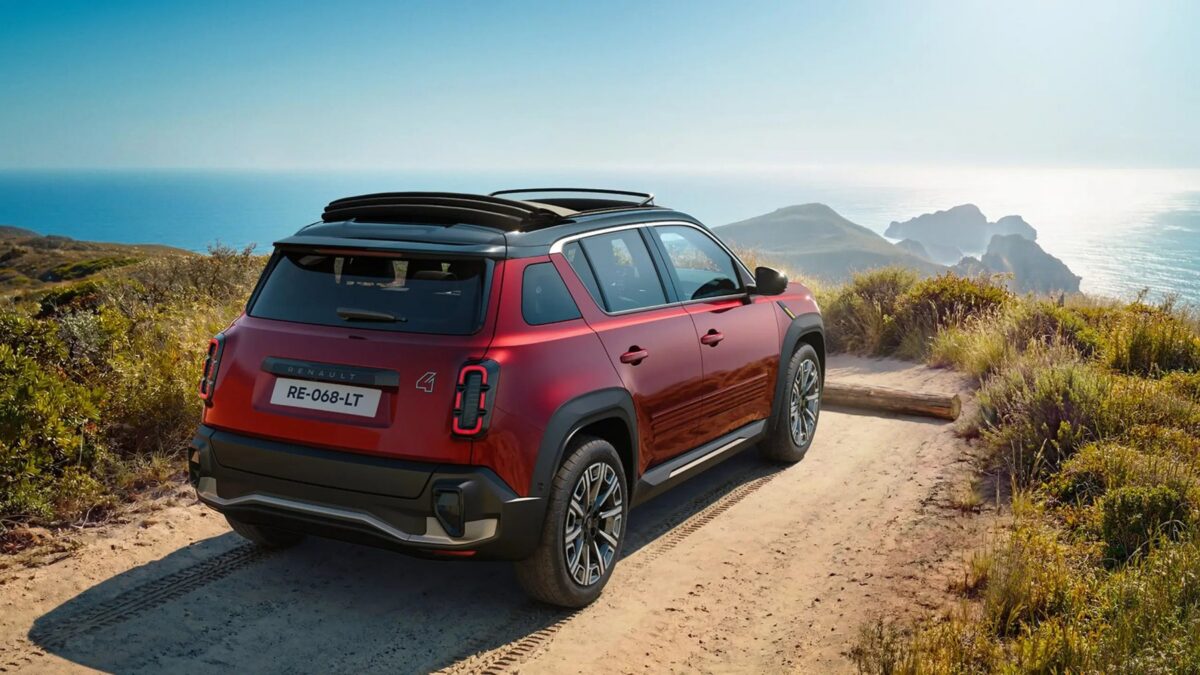 Renault 4 E-Tech 120 KM 40 kWh (2025) – widok z tyłu