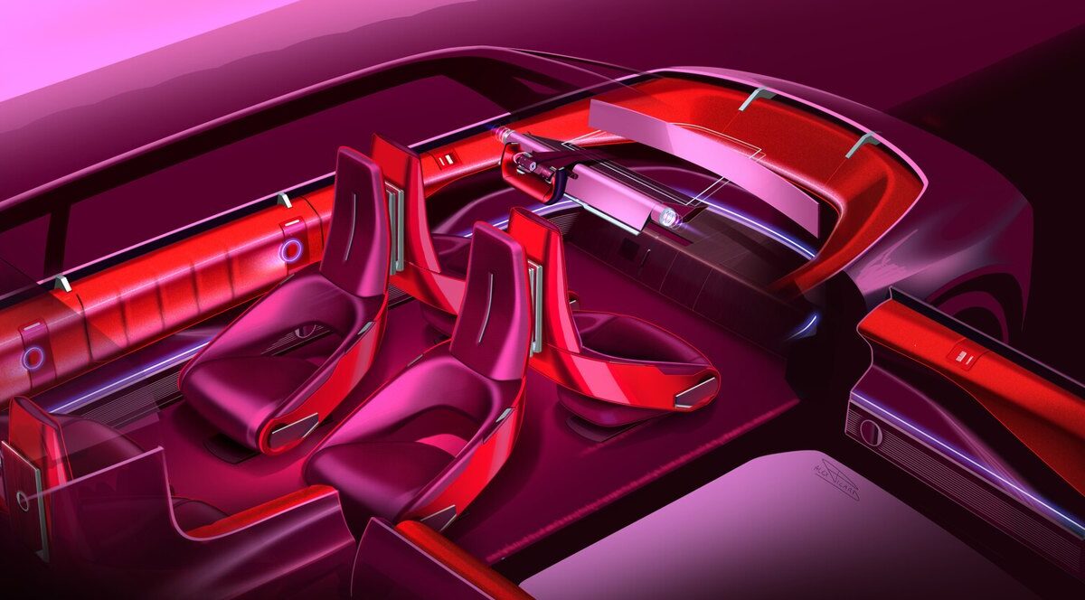 Koncept Renault E-Space Concept — elektryczny van z podświetlanym logo, widok z przodu